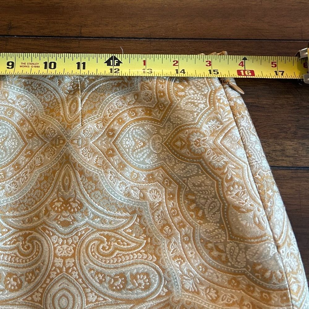 Tommy Bahama Gold Paisley 100% Silk Lined Pencil Skirt Size 6 - Picture 7 of 10